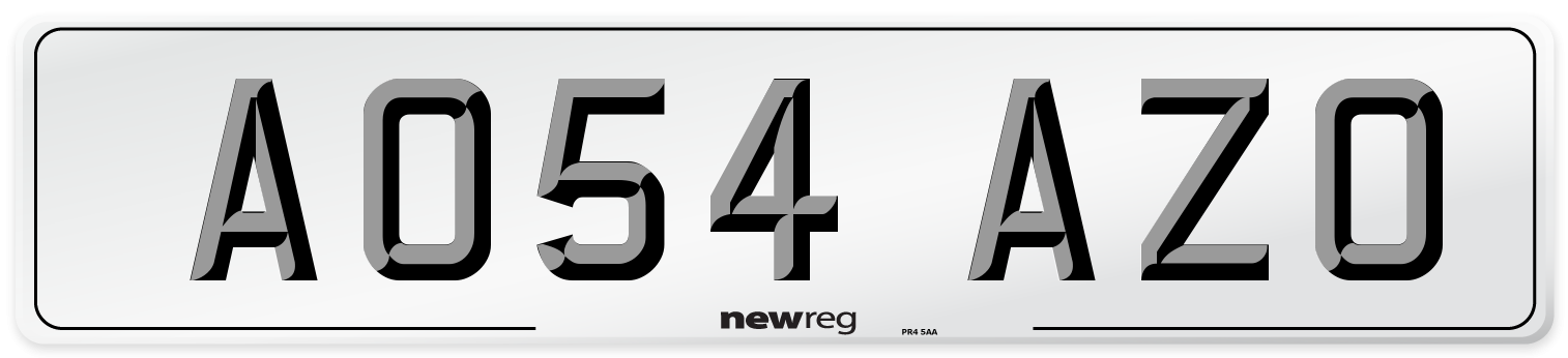 AO54 AZO Number Plate from New Reg